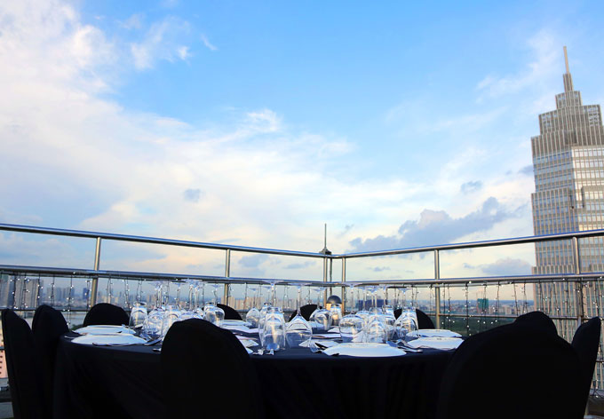Rooftop dining at Caravelle 5 Star Luxury Hotel Saigon